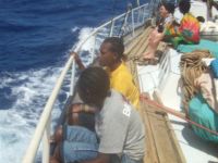 Sailing the supplies for soap factory from Port Vila to Uluveu 2008