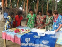 Cutting the first block of soap 2007