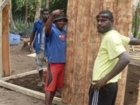 Coconut plank walls at soap factory 2008