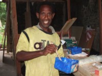 Chief Willie mixing the glue 2007