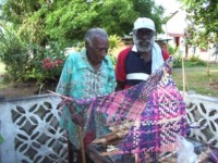 Boat designer Mr Enrel senior with his son Kalo