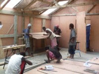 Building the work bench at the workshop 2010