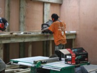 Making the doors for workshop 2010