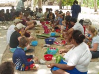 Communal lunch Hui Island Torres group 2004 Communal lunch Hui Island Torres group 2004
