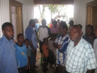 Pastor Kaltalio at official opening of pavilion