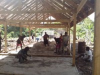 Preparing the ground for concrete at Mbonvor