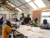 David with his art students 2018